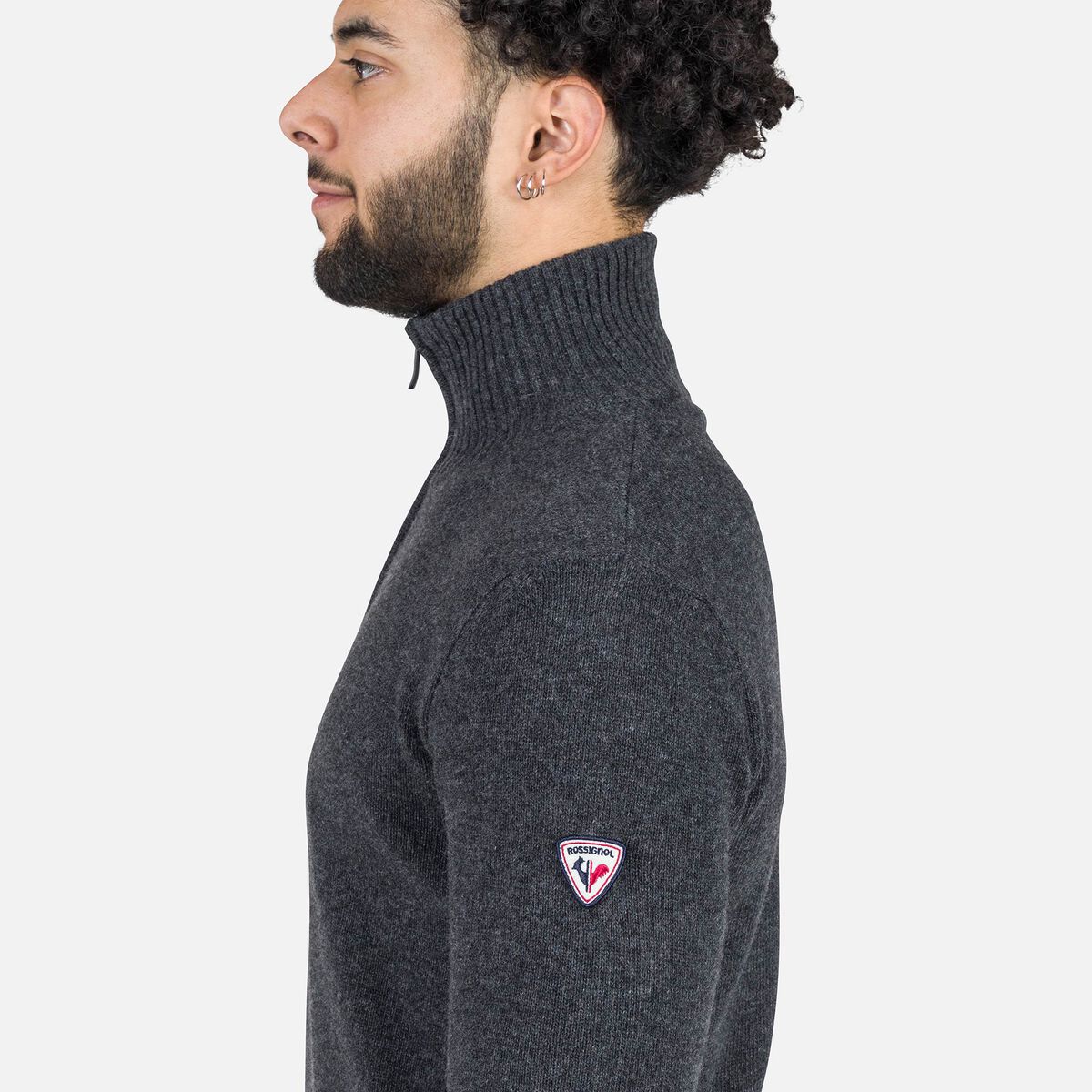 Herrenstrickpullover mit halblangem Reißverschluss Signature