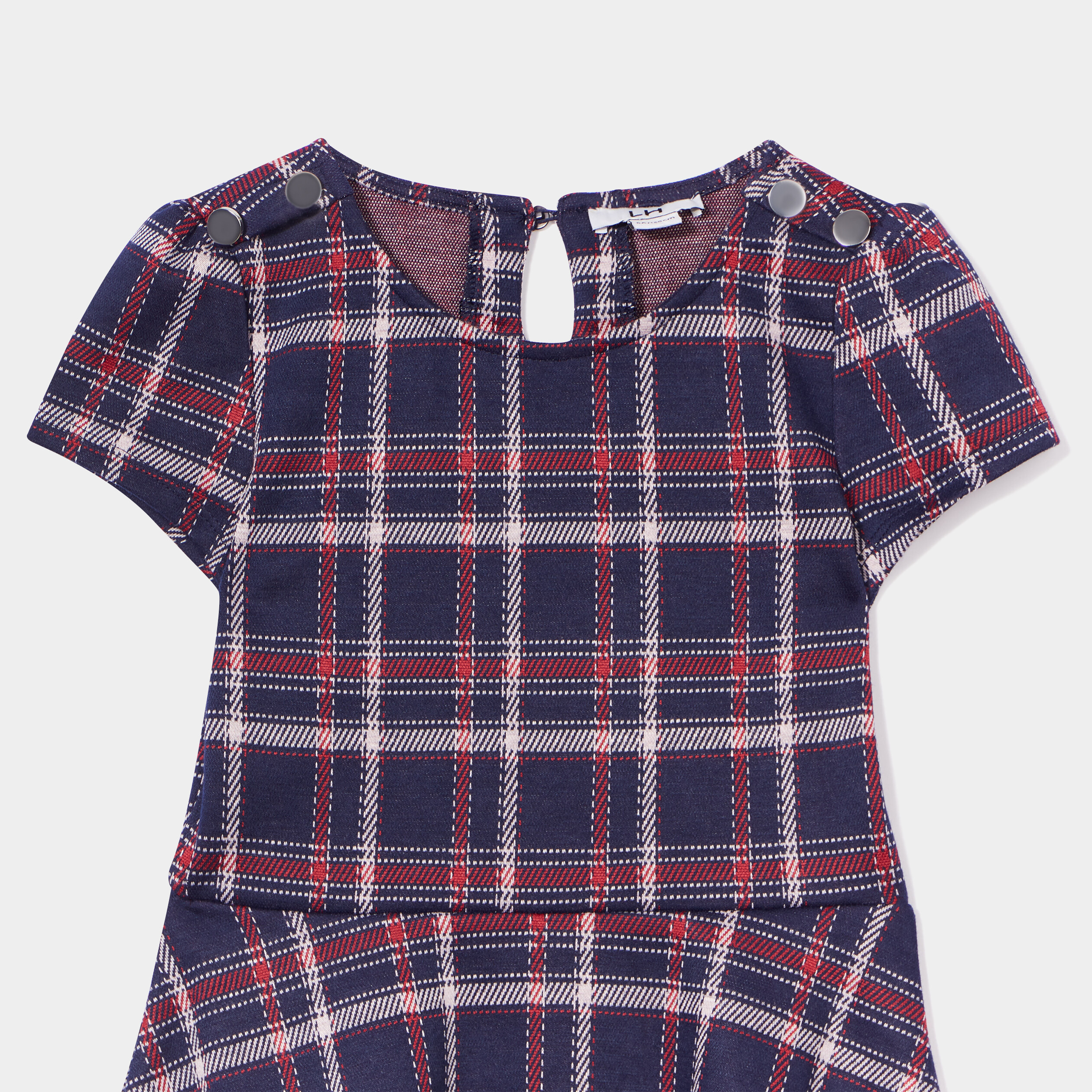 Robe patineuse manches courtes bleu marine fille | La Halle