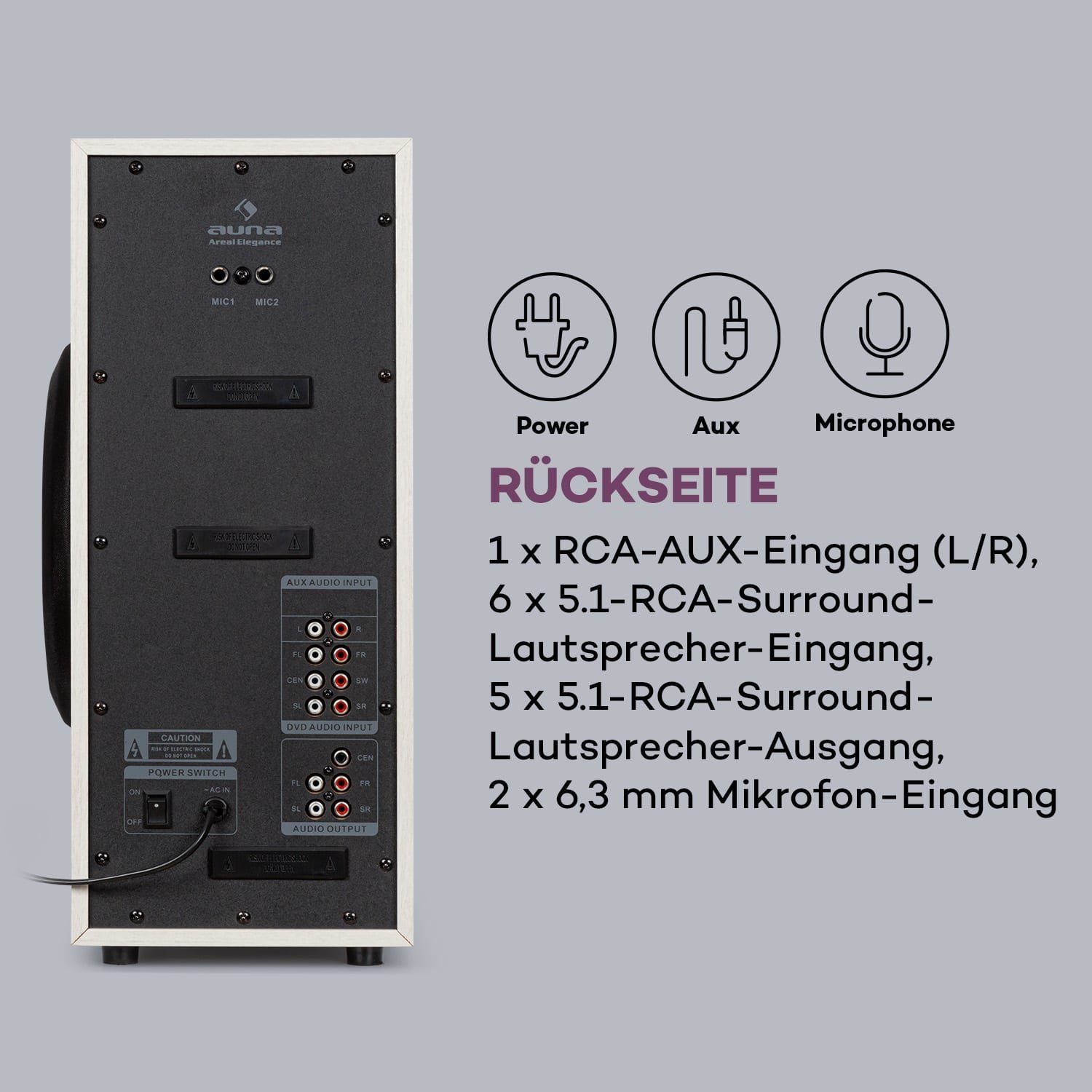 Auna Areal Elegance Lautsprechersystem (Bluetooth, 190 W)