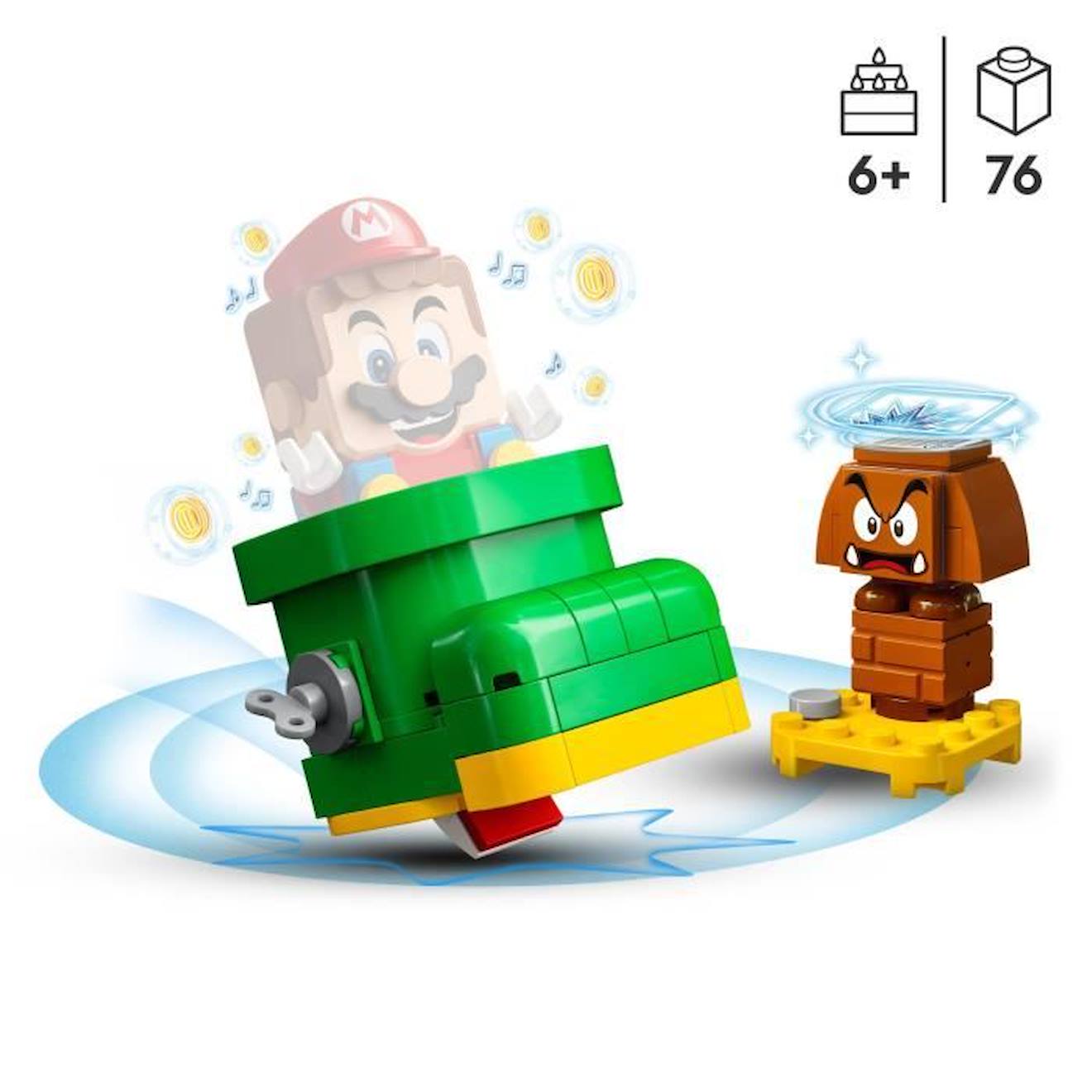 LEGO Super Mario 71404 Ensemble d’extension La Chaussure du Goomba, Jouet Construction vert