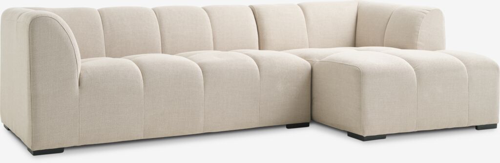 Sofá ALLESE com chaise-longue ALLESE, à direita, tecido bege