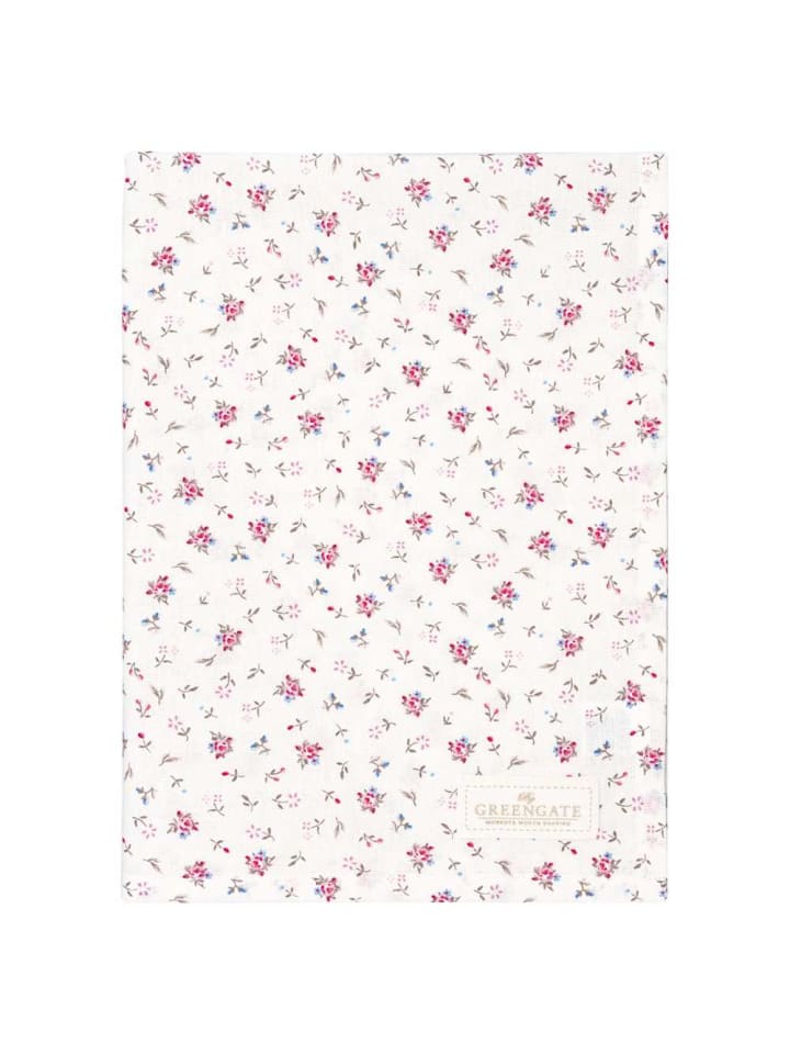 Greengate Geschirrtuch JUNIA Weiß mit kleinen Blumen in Rosa günstig kaufen onesize