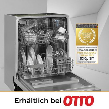 exquisit teilintegrierbarer Geschirrspüler, EGSP1012-EB-030E, 11 l, 12 Maßgedecke, Wassersparend (ECO Programm)