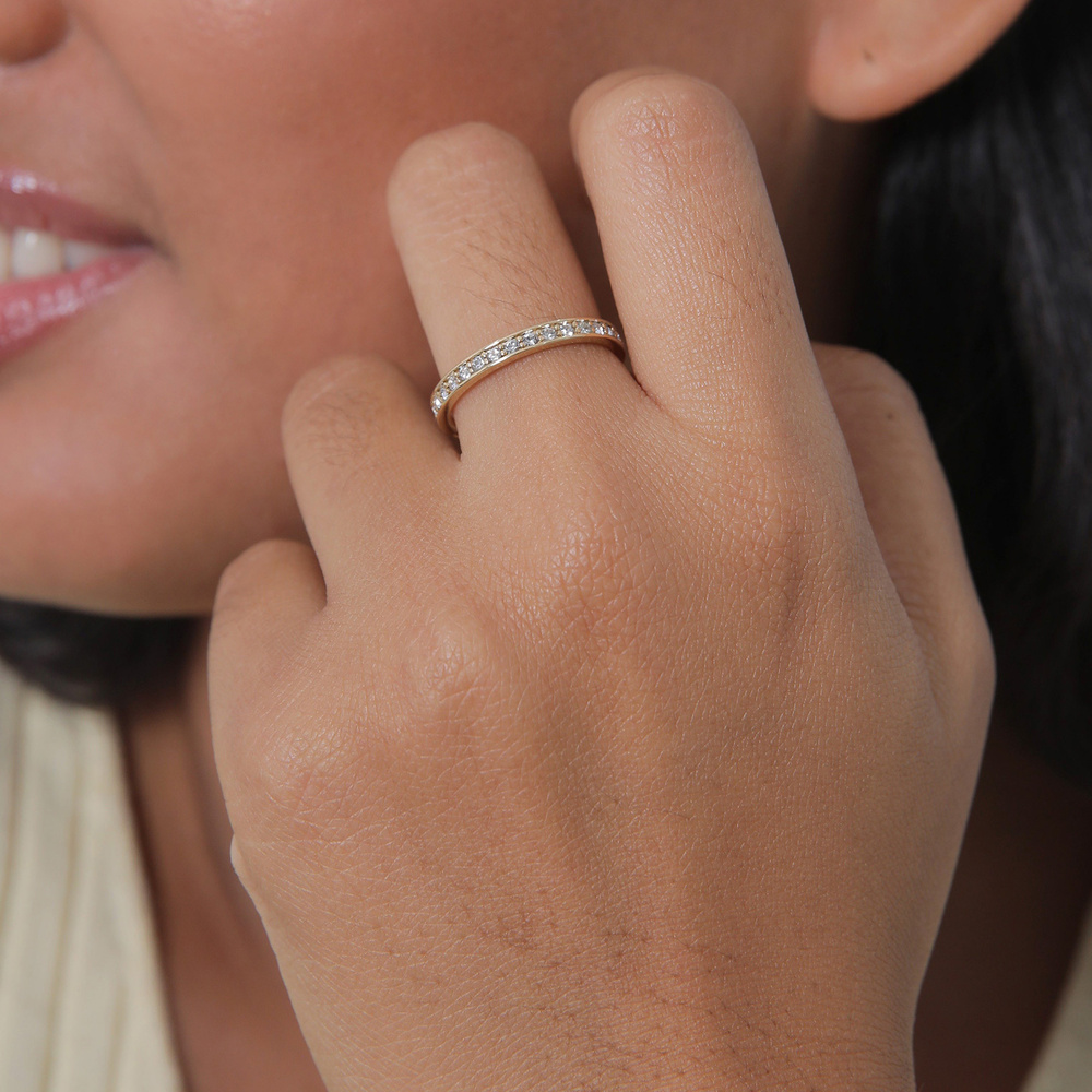 Elli Elli Bague Femmes bande Memoire avec cristaux en argent sterling 925 Bague