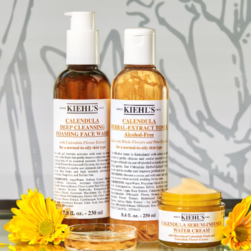 kiehl's Calendula Herbal Extract-Toner Tonique sans alcool au calendula pour peaux normales à grasses