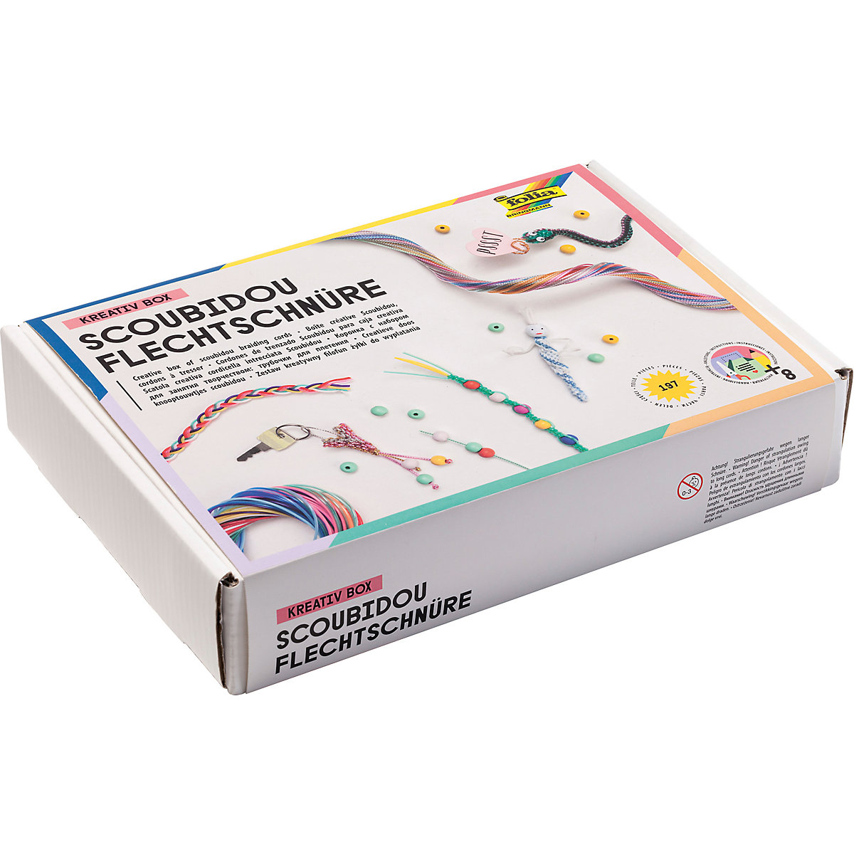 Flechtschnüre Bastelset Scoubidou, 197 Teile