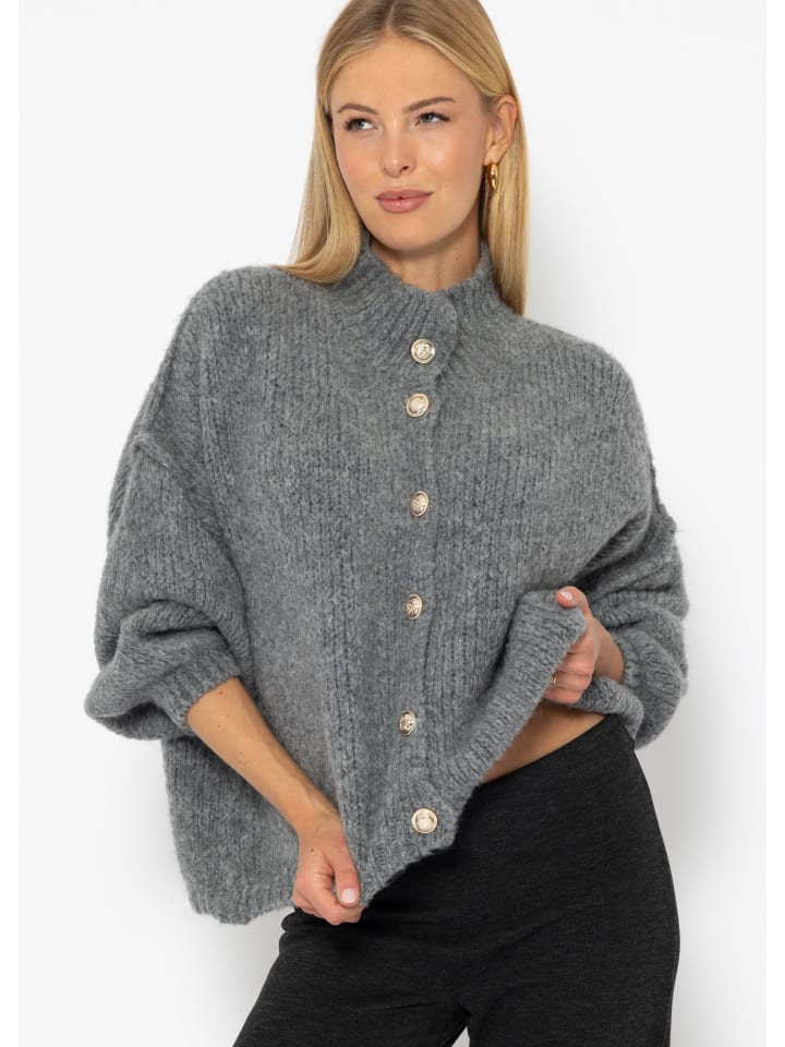 SASSYCLASSY Oversize Cardigan in Grau günstig kaufen