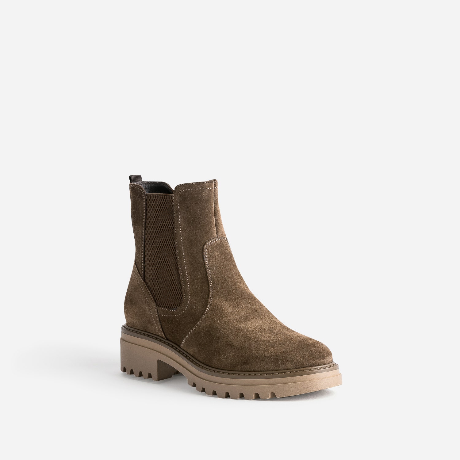 Chelsea boots BUGGY taupe en cuir