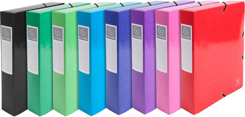 Exacompta Archivboxen 50629E DIN A4  Farbig sortiert Beschichteter Manila Karton 25 x 33 cm 8 Stück