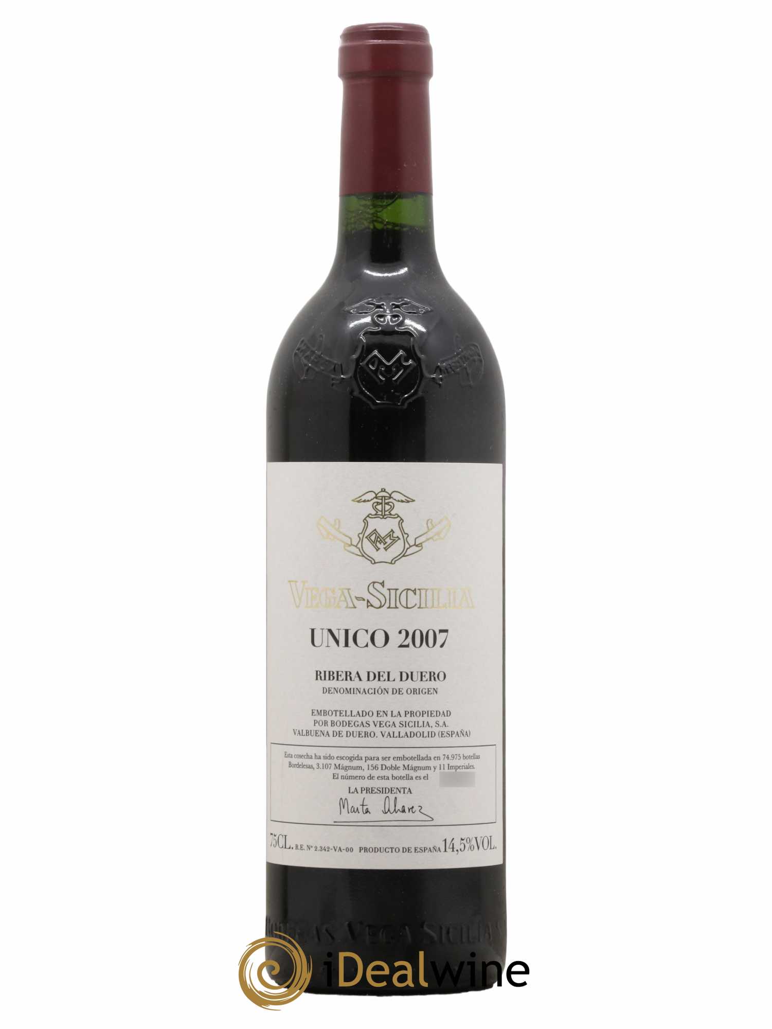 Ribera Del Duero DO Vega Sicilia Unico Famille Alvarez  2007 - Lot de 1 Bouteille