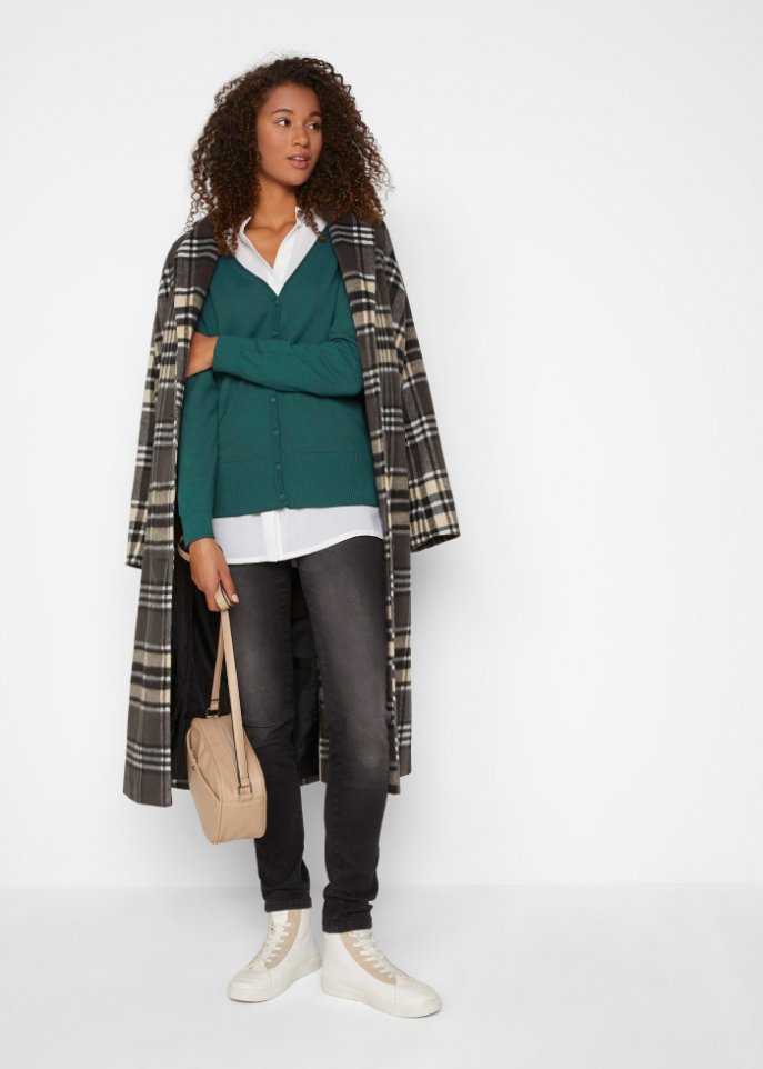 Basic Feinstrickjacke mit Knopfleiste