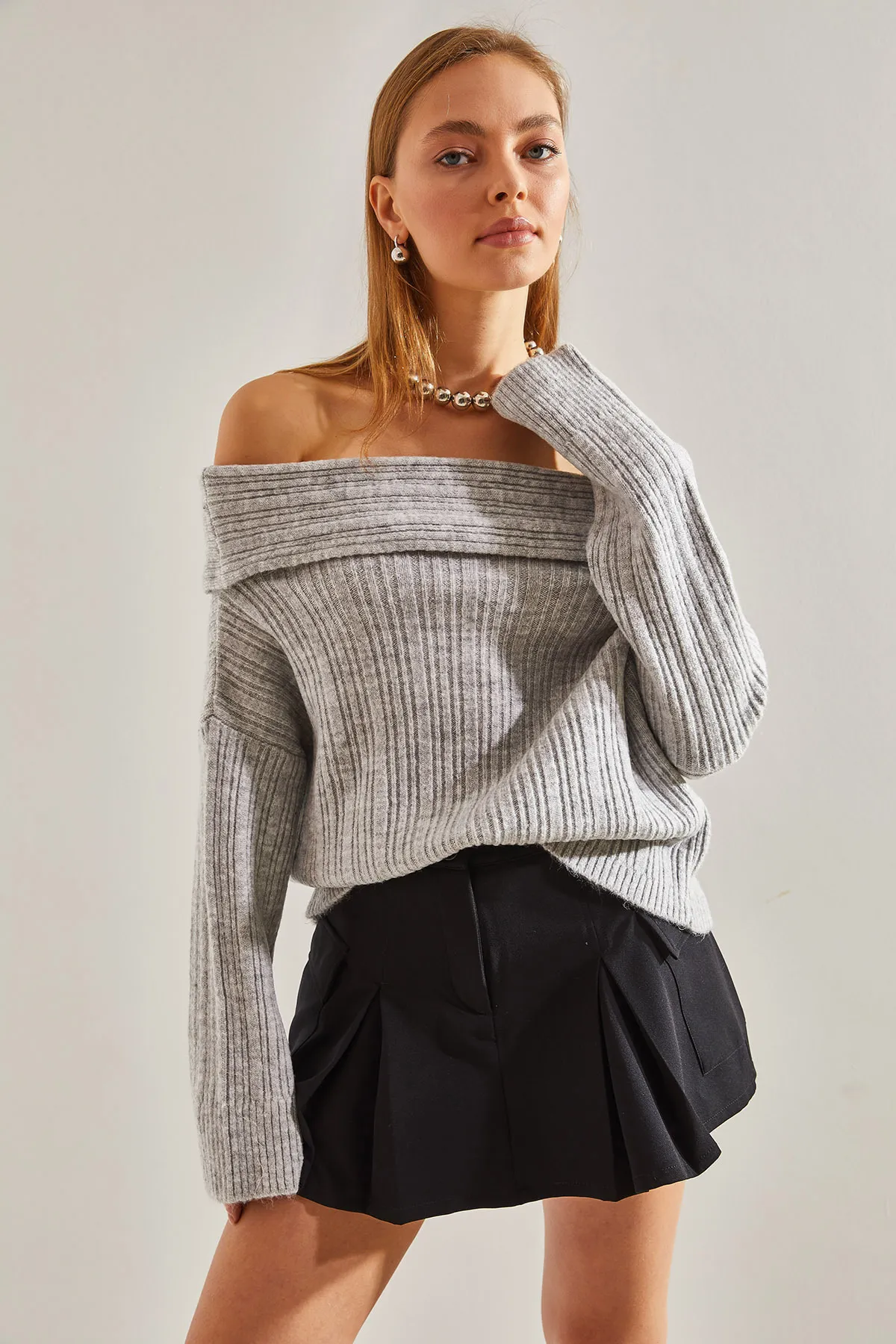 Bianco Lucci  Pullover - Grau - Regular Fit