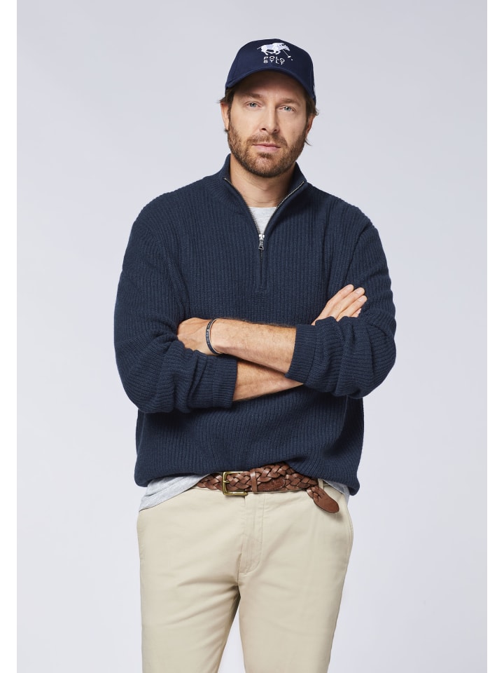 Polo Sylt Strickpullover in Blau günstig kaufen