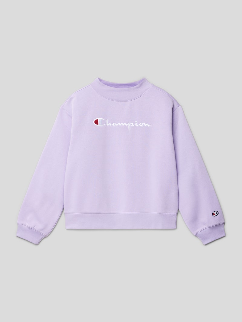 Sweatshirt mit Label-Print in flieder