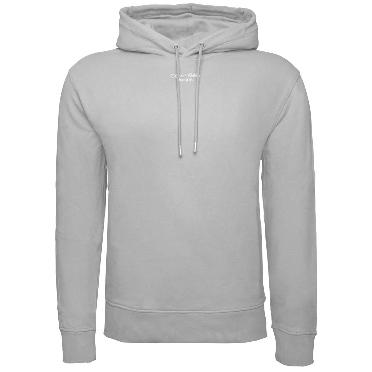 Calvin Klein Jeans Stacked Logo Kapuzenpullover hellgrau