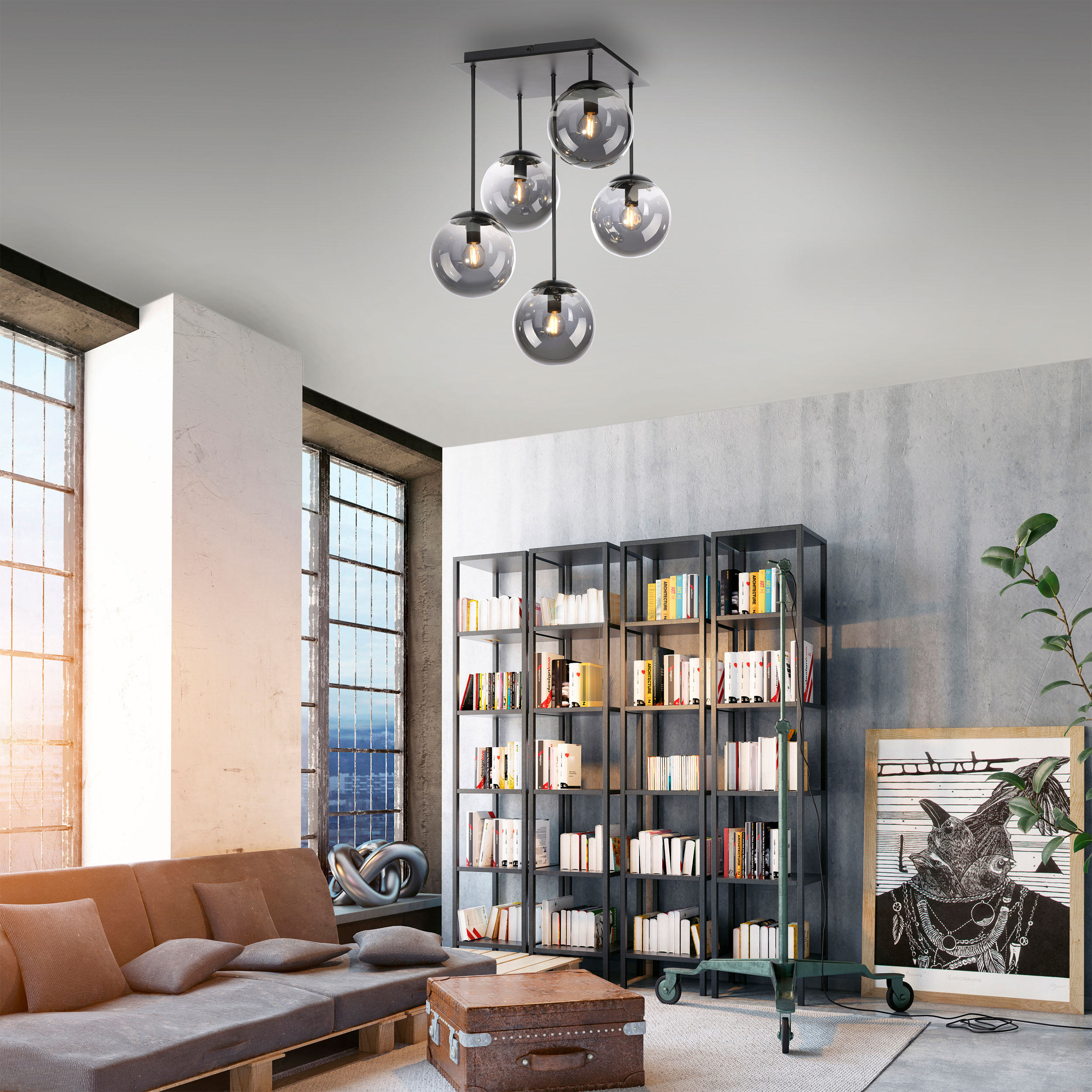 JUST LIGHT.Deckenleuchte 5flg