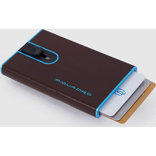 Piquadro Black Square Kreditkartenetui RFID Schutz Leder 6 cm