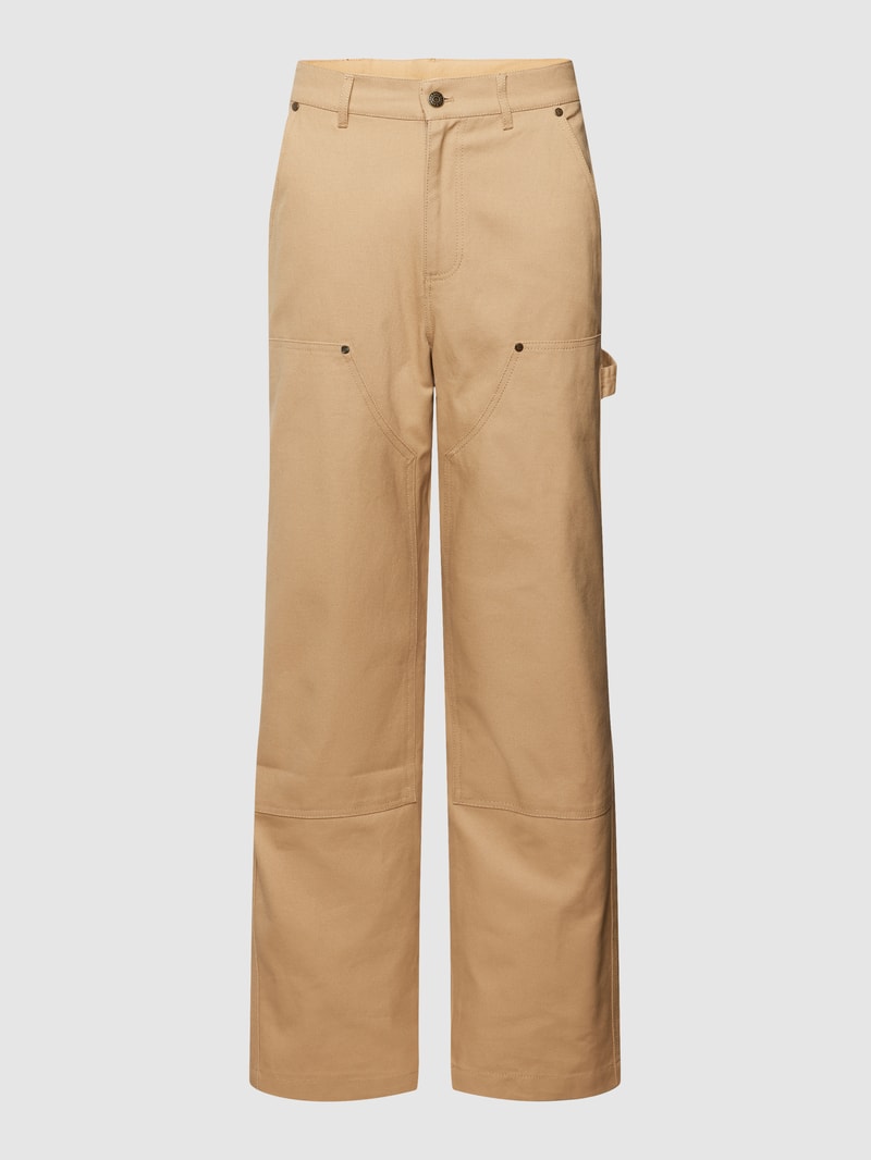 Stoffhose mit Eingrifftaschen in beige
