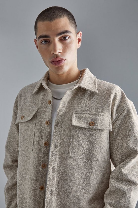 Kastiges Bouclee-Overshirt