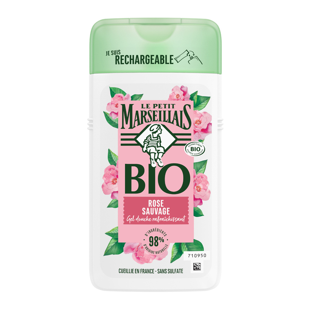 le petit marseillais Gel Douche Bio Hydratant, au pH neutre,Rose Sauvage, 250ml Gel douche