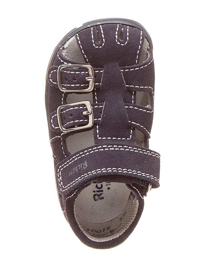 Richter Shoes Leder-Halbsandalen in Dunkelblau günstig kaufen 26