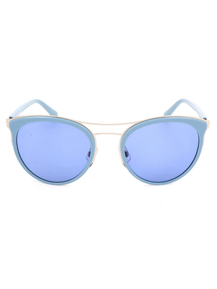 Swarovski Damen-Sonnenbrille in Hellblau-Gold günstig kaufen 54