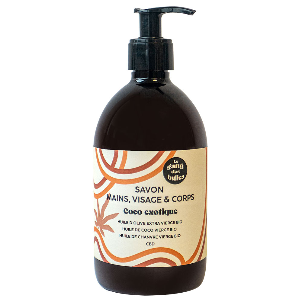 le gang des bulles Savon mains, visage  et  corps - coco exotique - 500 ml Savon