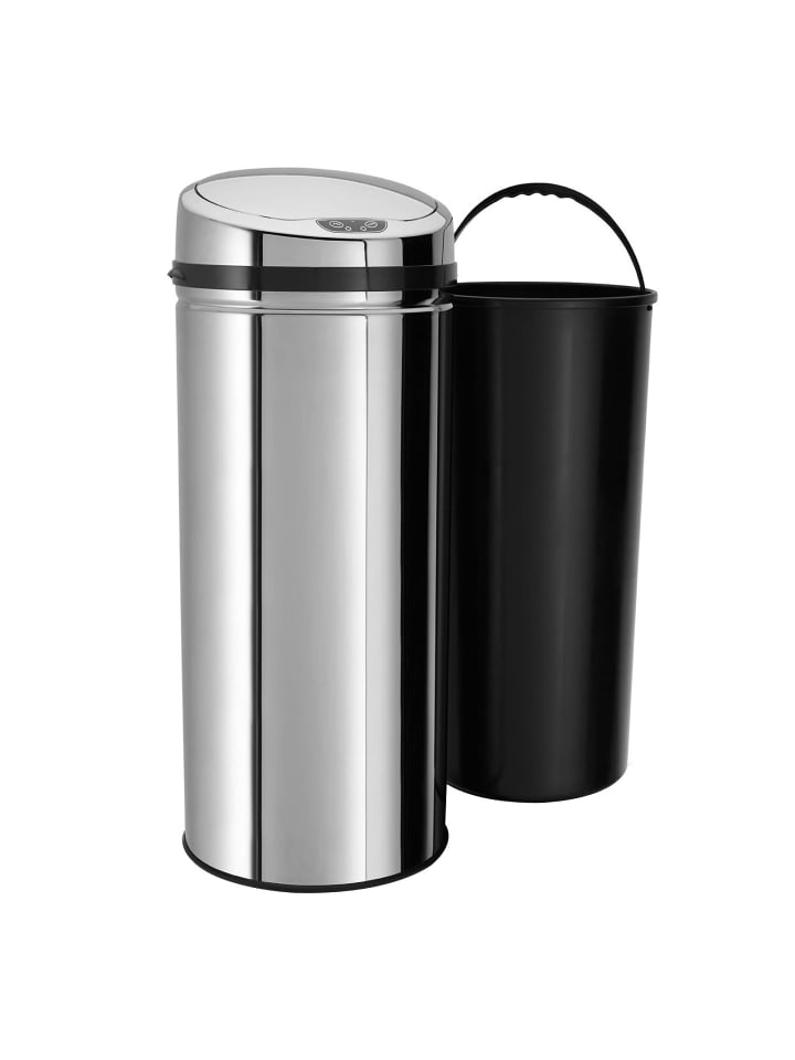 Echtwerk Edelstahl Abfalleimer mit Sensor 42 l in Silber günstig kaufen onesize