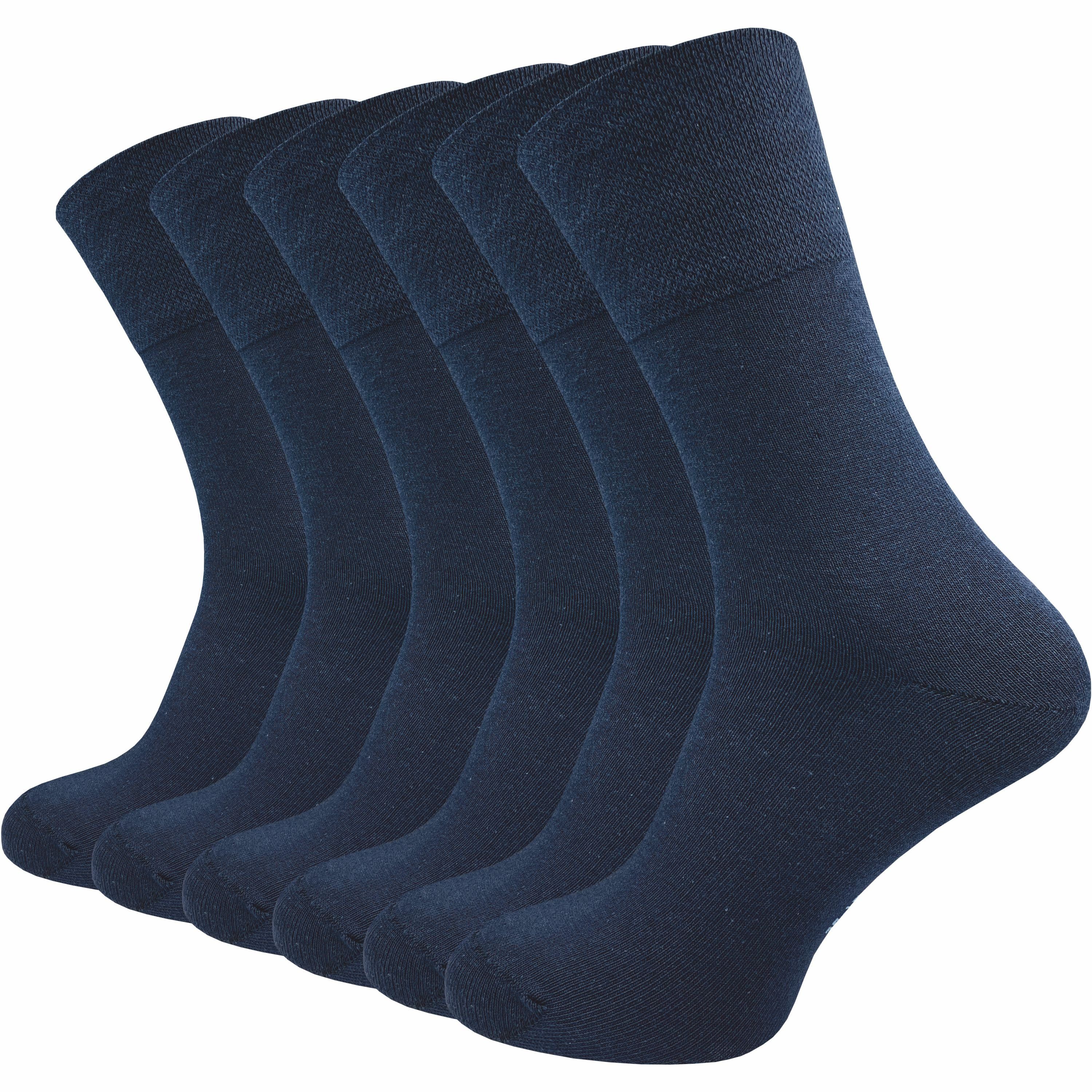 GAWILO Diabetikersocken für Damen, ohne Gummidruck & ohne drückende Naht - Business Socke (6 Paar) extra breiter Piquet-Strick am Komfortbund; in schwarz, grau & weitere