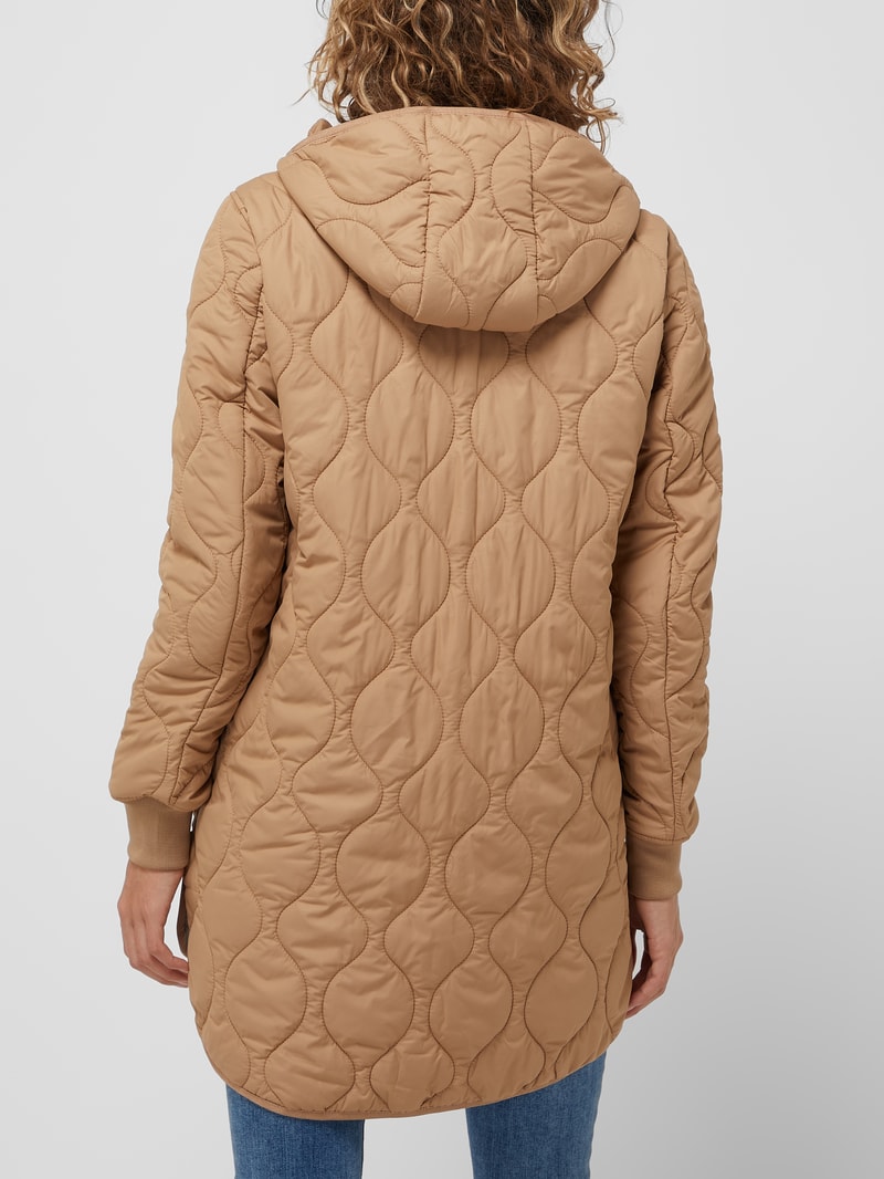 Steppjacke mit Kapuze - winddicht in camel