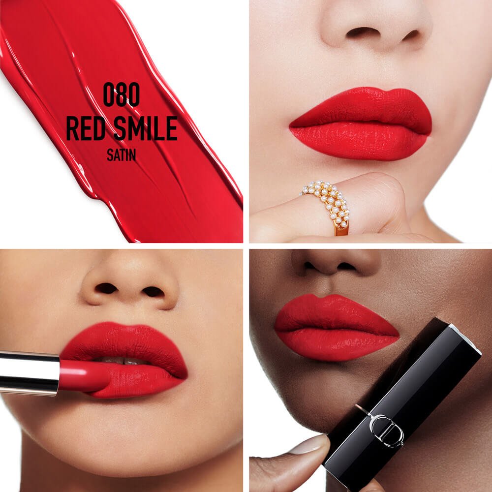 DIOR Rouge Dior Satin Lippenstift mit Couture-Farbe - Samt- und Satin-Finish - feuchtigkeitsspendende florale Lippenpflege