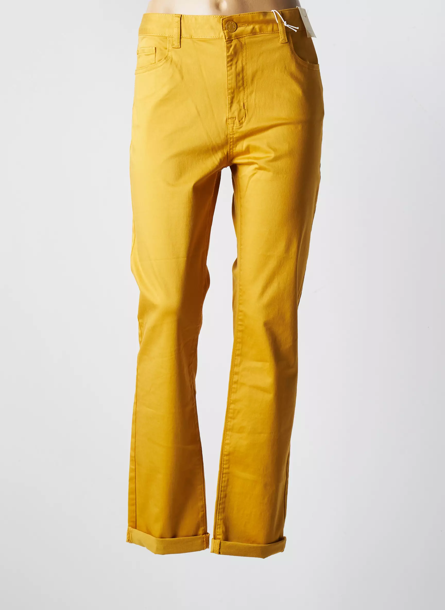 Ky Creation Pantalons Slim Femme couleur jaune