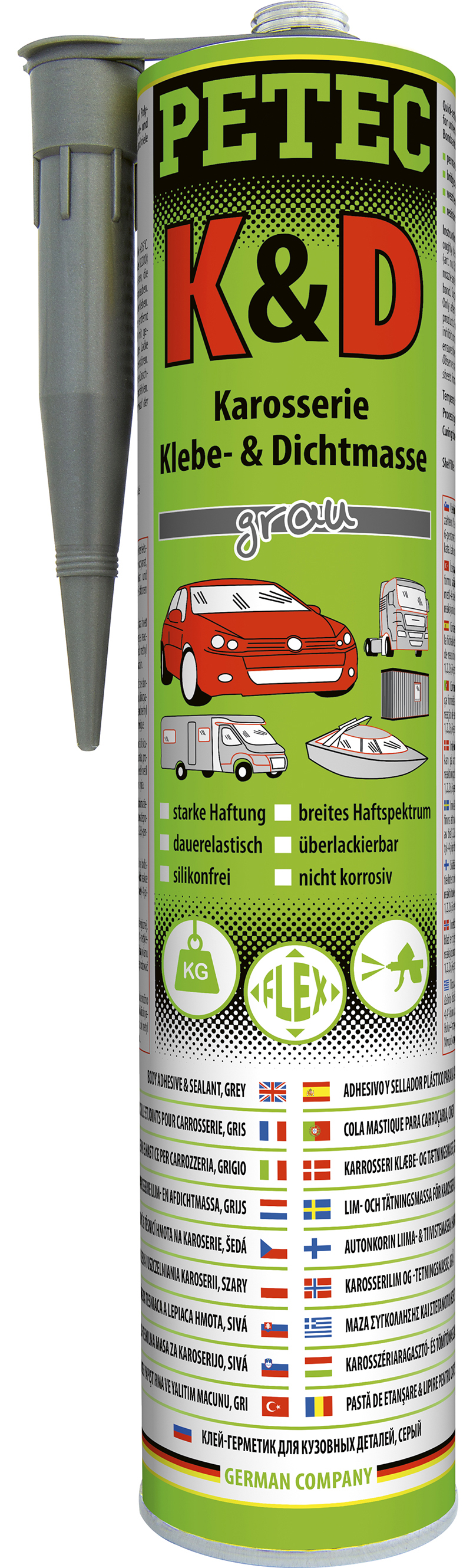 K&D Karosserie Klebe- Dichtmasse, grau, 310 ml, Petec - ATU