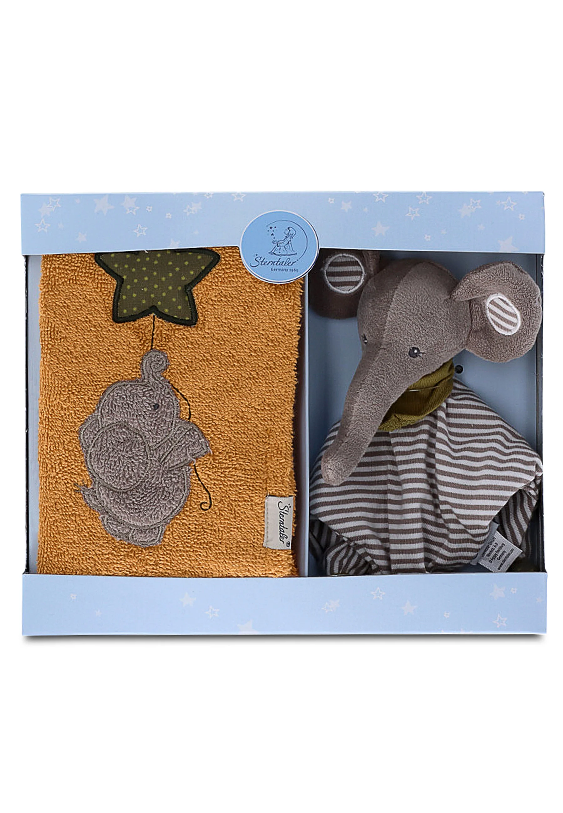 Geschenk-Set Elefant Eddy in Grau und Rost