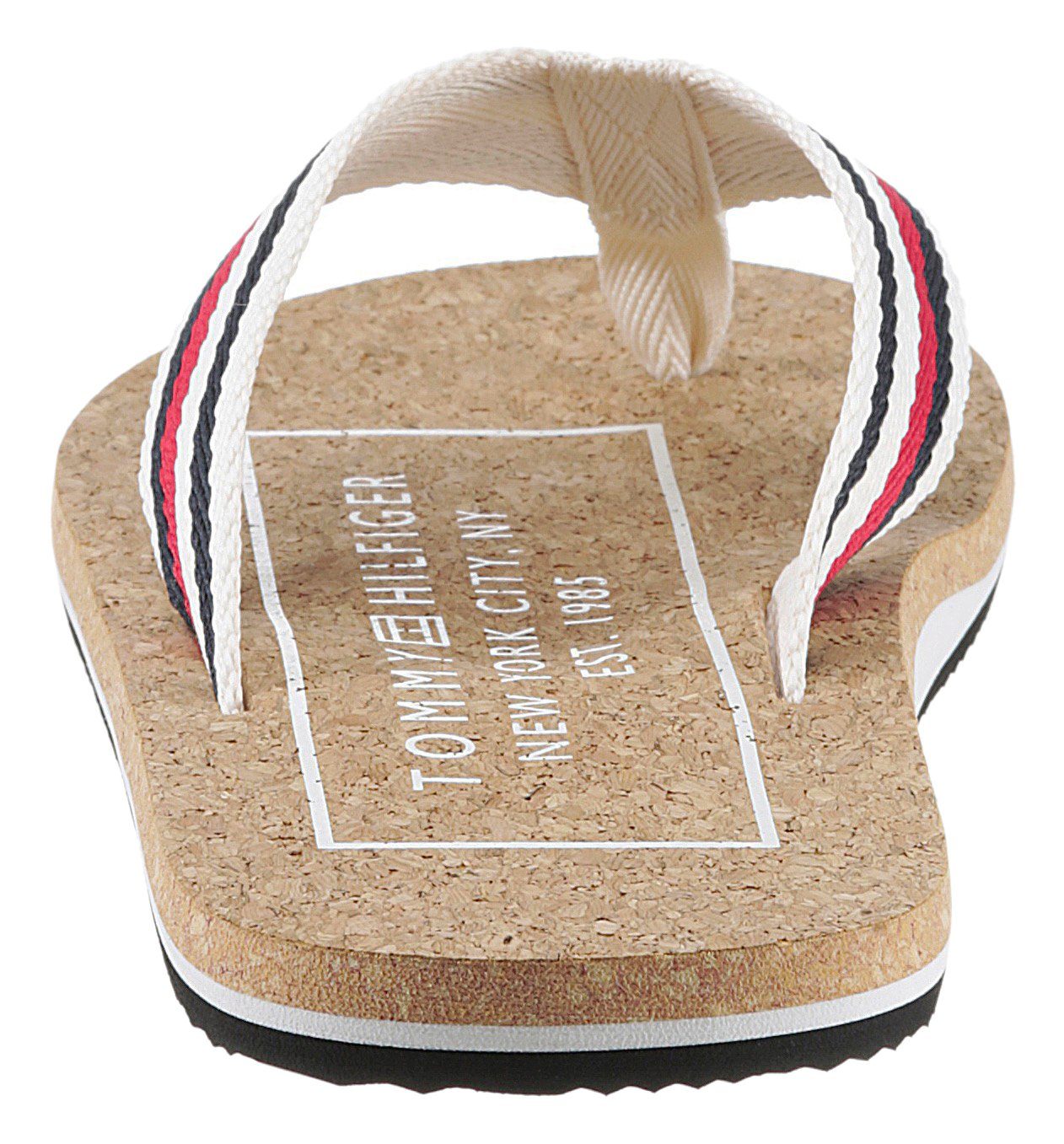 Tommy Hilfiger HILFIHER CORK BEACH SANDAL Zehentrenner mit gestreifter Bandage