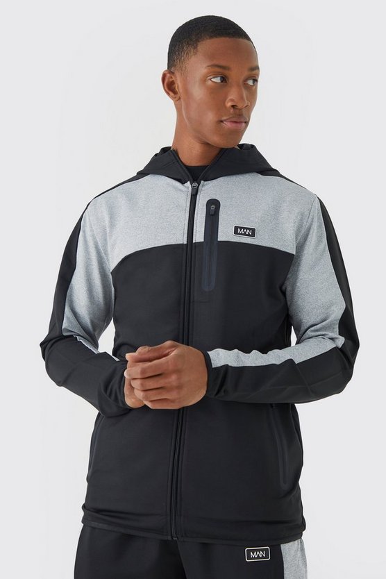 Man Active Hoodie mit Reißverschluss