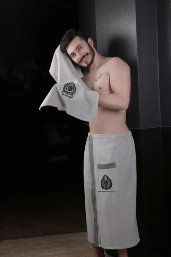 Karna Home  Koral Velvet Herren-Saunaset Hellgrau