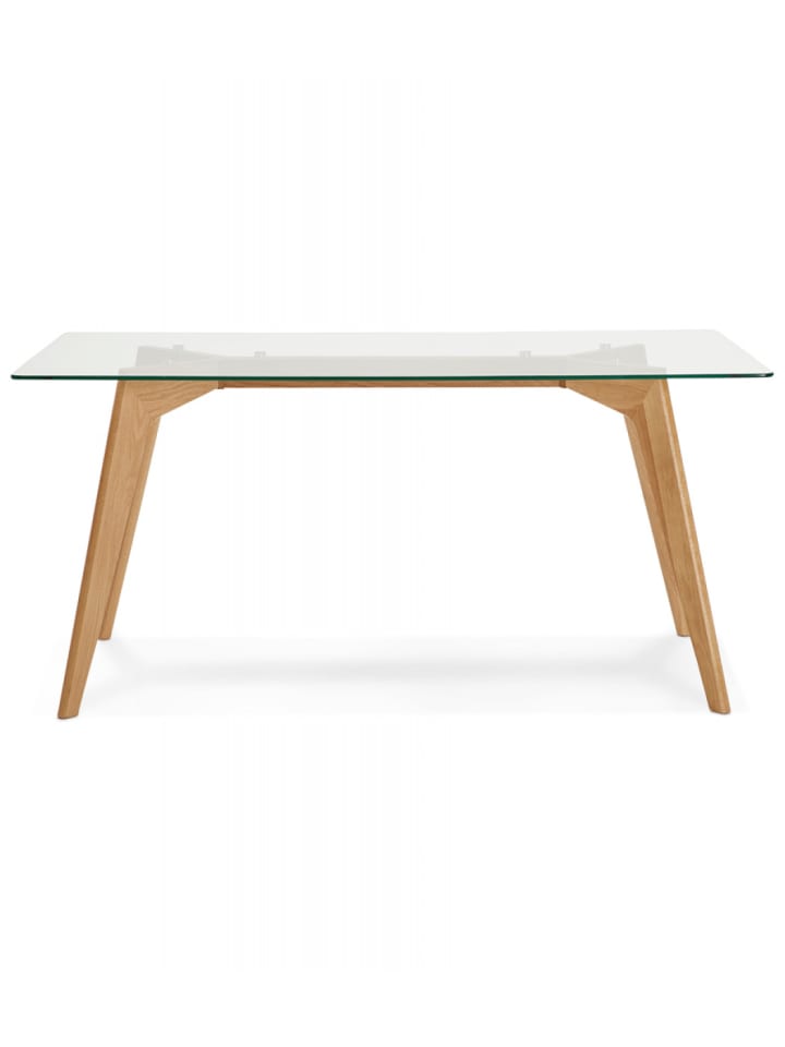 KADIMA DESIGN Esstisch mit Glasplatte & Massivholzgestell | Moderner Holztisch günstig kaufen onesize