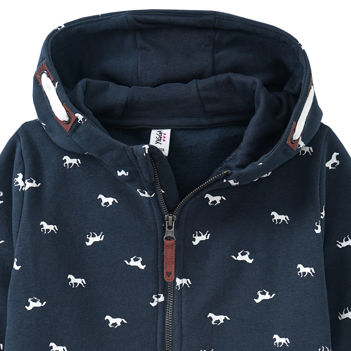 Mädchen Sweatjacke mit Pferde-Allover