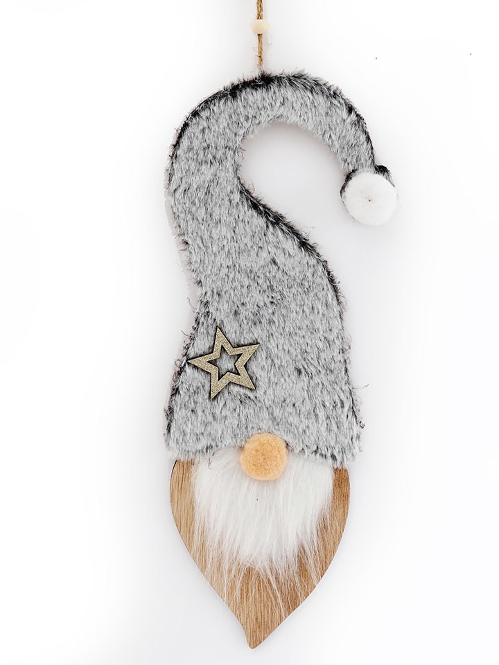 SiL Interiors Dekoanhänger ''Santa'' in Hellbraun/ Grau - (B)12 x (H)37 x (T)2 cm günstig kaufen onesize