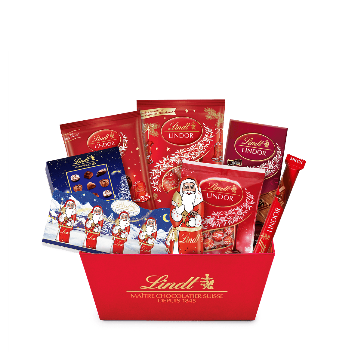 Lindt Weihnachtsgeschenkkorb Milch, 702g
