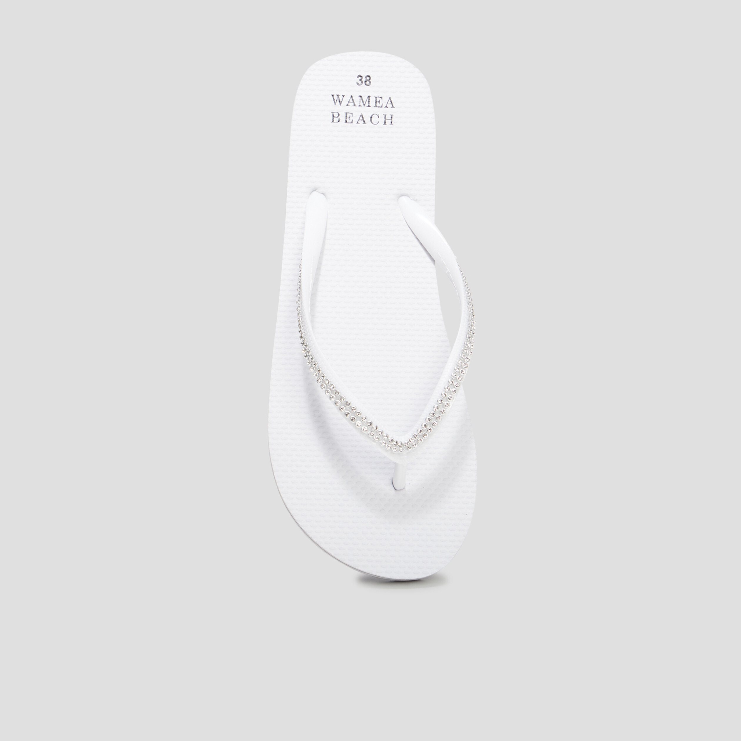 Tongs avec strass Wamea Beach blanc femme | La Halle