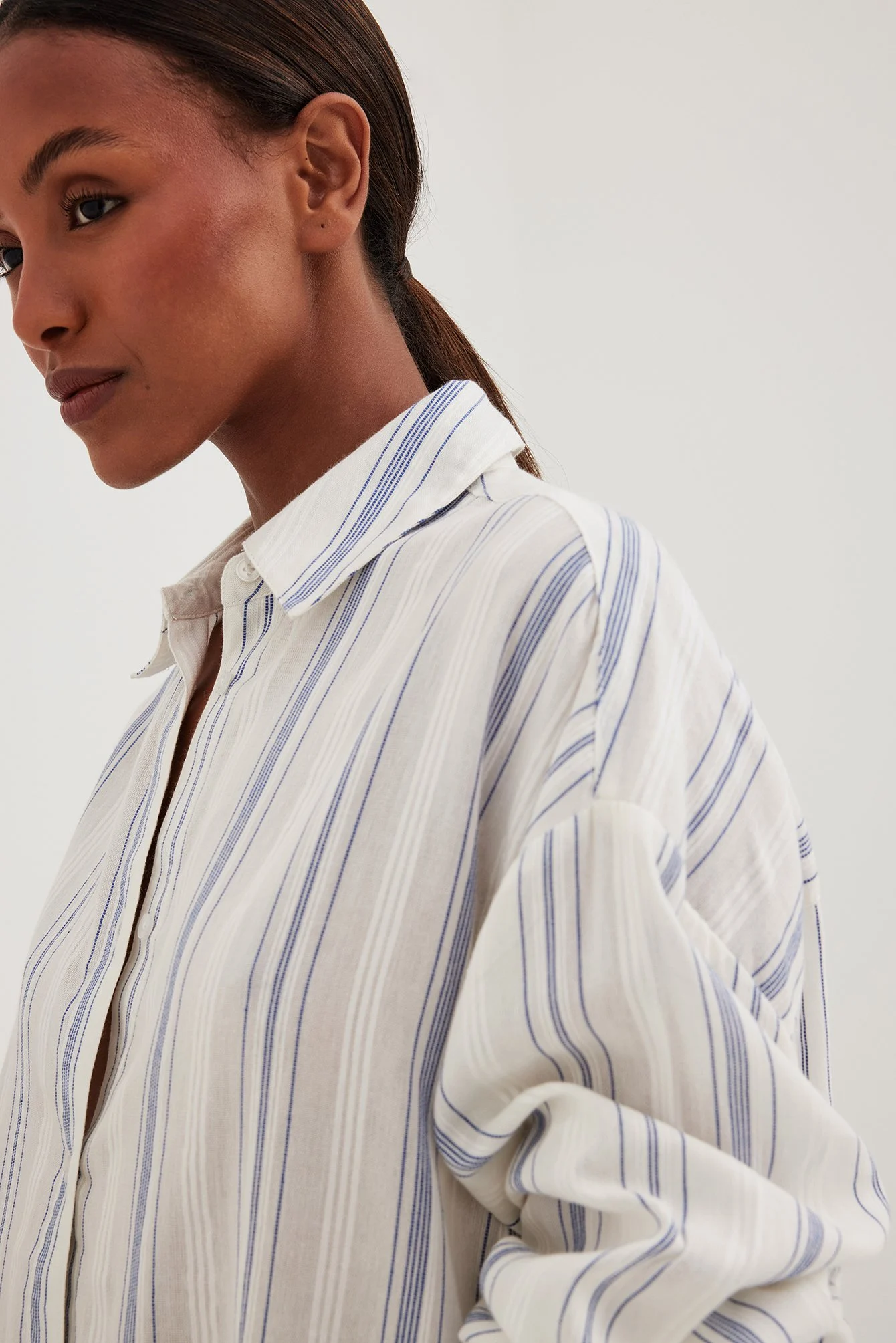 Oversize-Langarmhemd mit Streifen