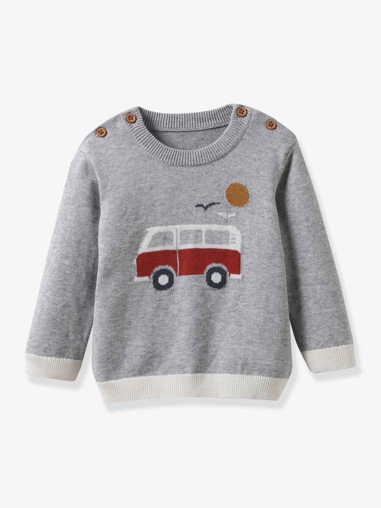 Cyrillus Baby Pullover CYRILLUS, Bio-Baumwolle - grau meliert