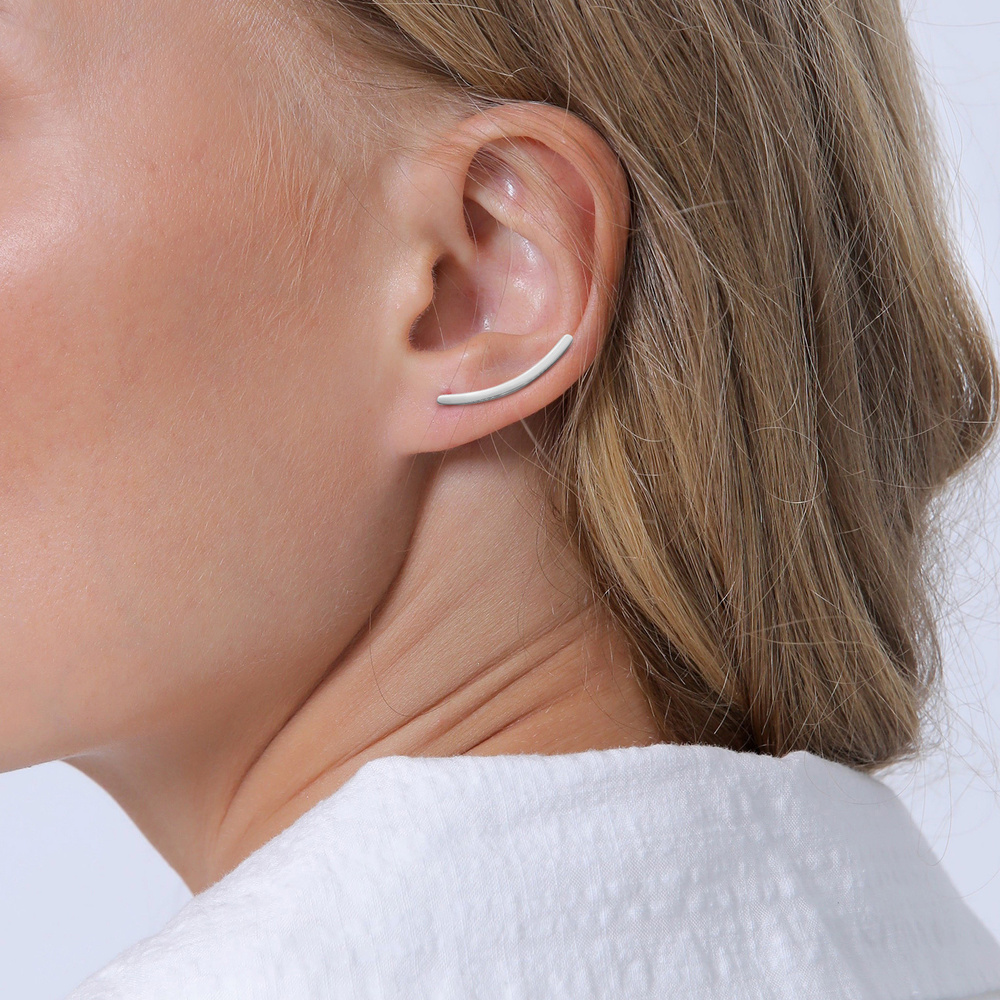Elli Elli Boucles d'Oreilles Femmes Simple Earclimber Bombé Tendance Basique Blogueur  Boucles d'oreilles