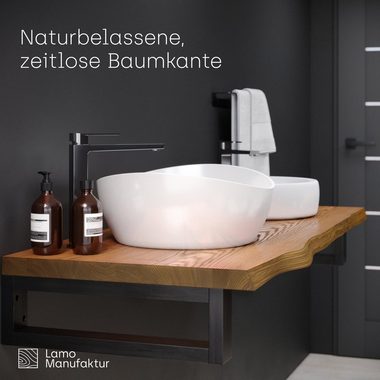 LAMO Manufaktur Waschtischplatte LWP (Waschtisch, Konsolentischplatte), 40mm starke Massivholzplatte