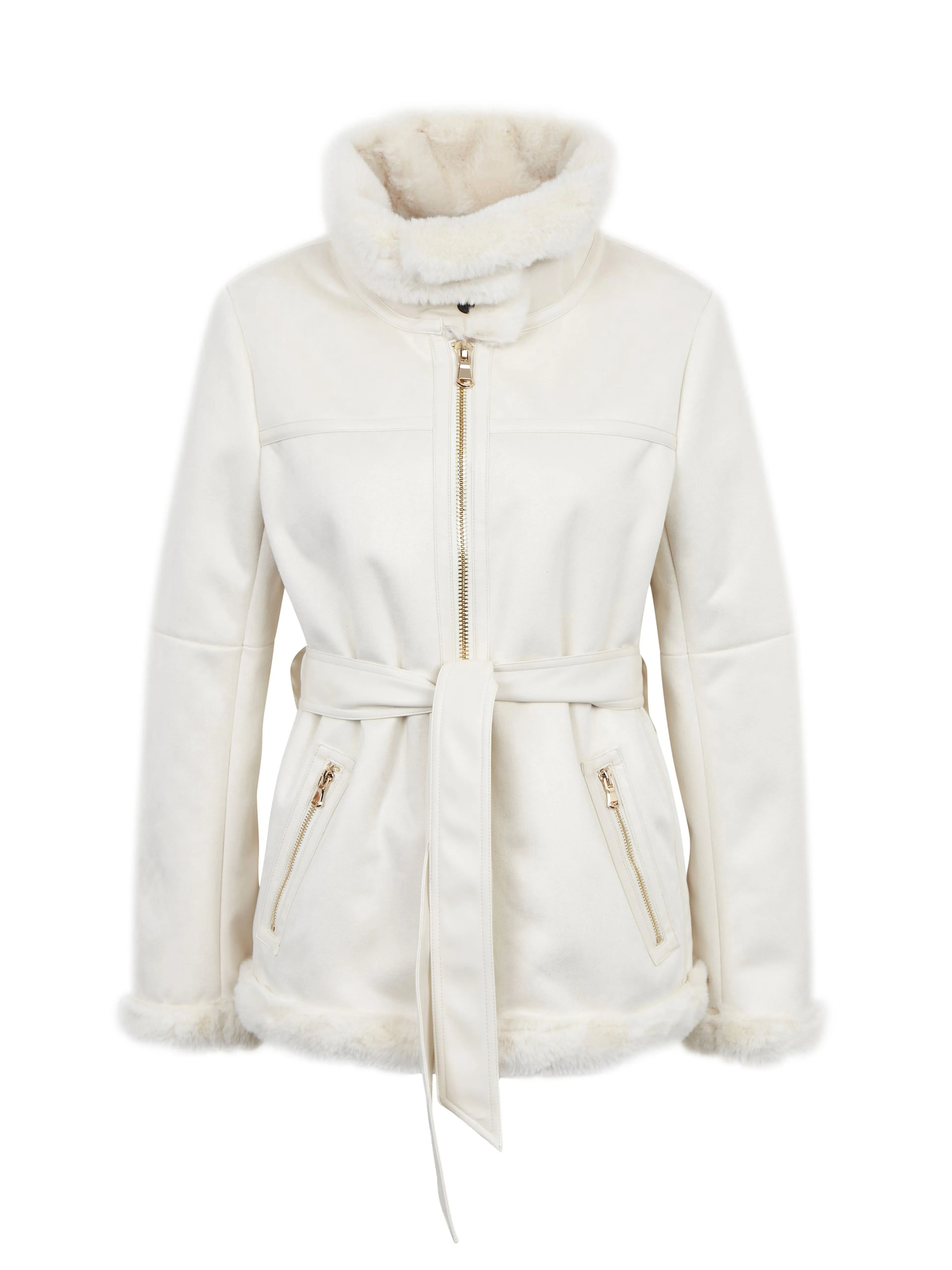 Cremefarbene Damen Wildlederjacke ORSAY