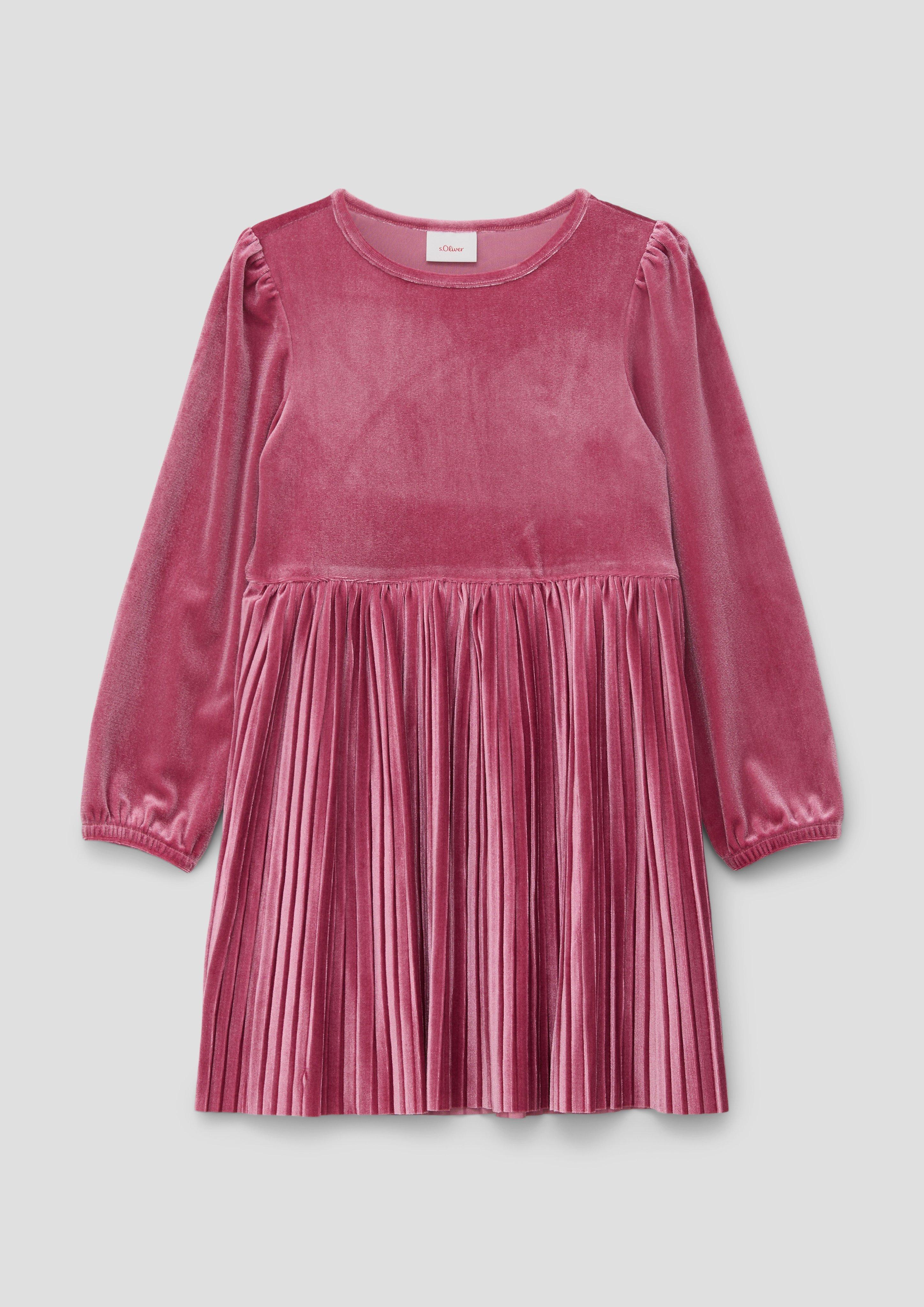 Samtkleid mit Plisseéfalten  2145255-4592