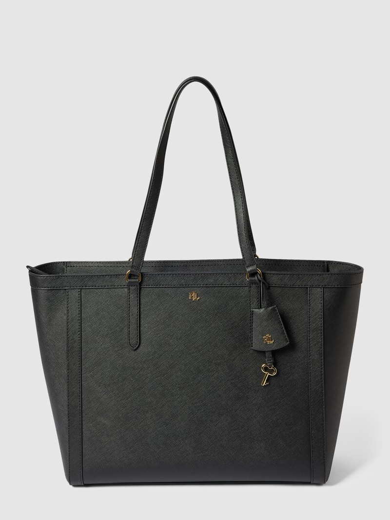Shopper mit Label-Applikation Modell 'CLARE' in schwarz