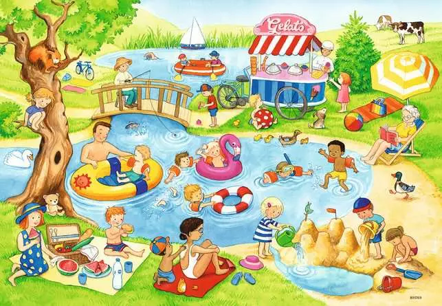 Kinderpuzzle ab 4 Jahren - Freizeit am See - 24 Teile